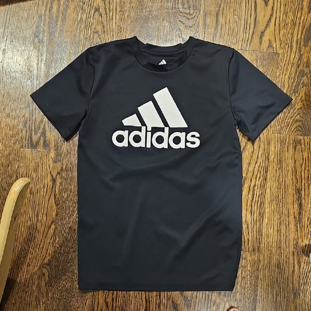 Adidas Black Tee with White Logo